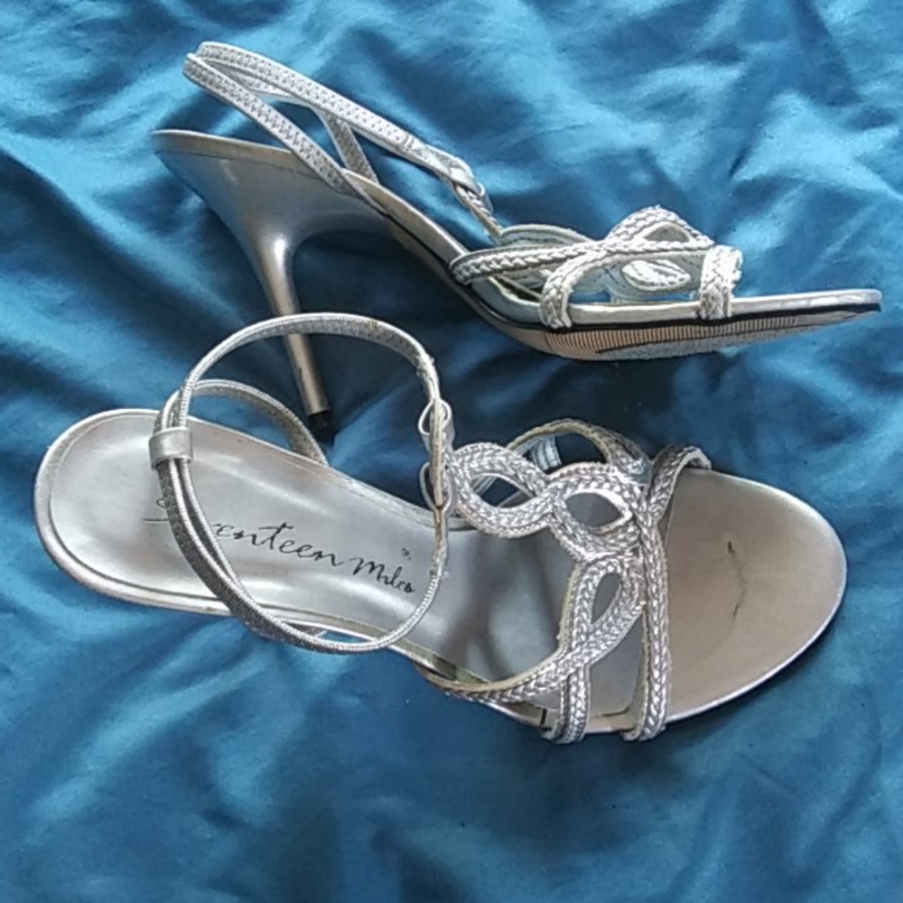 Silver 3 inch sandle heels